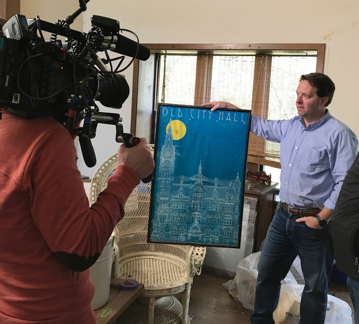 Mike and I finding one of my dads prints in a hoarded house